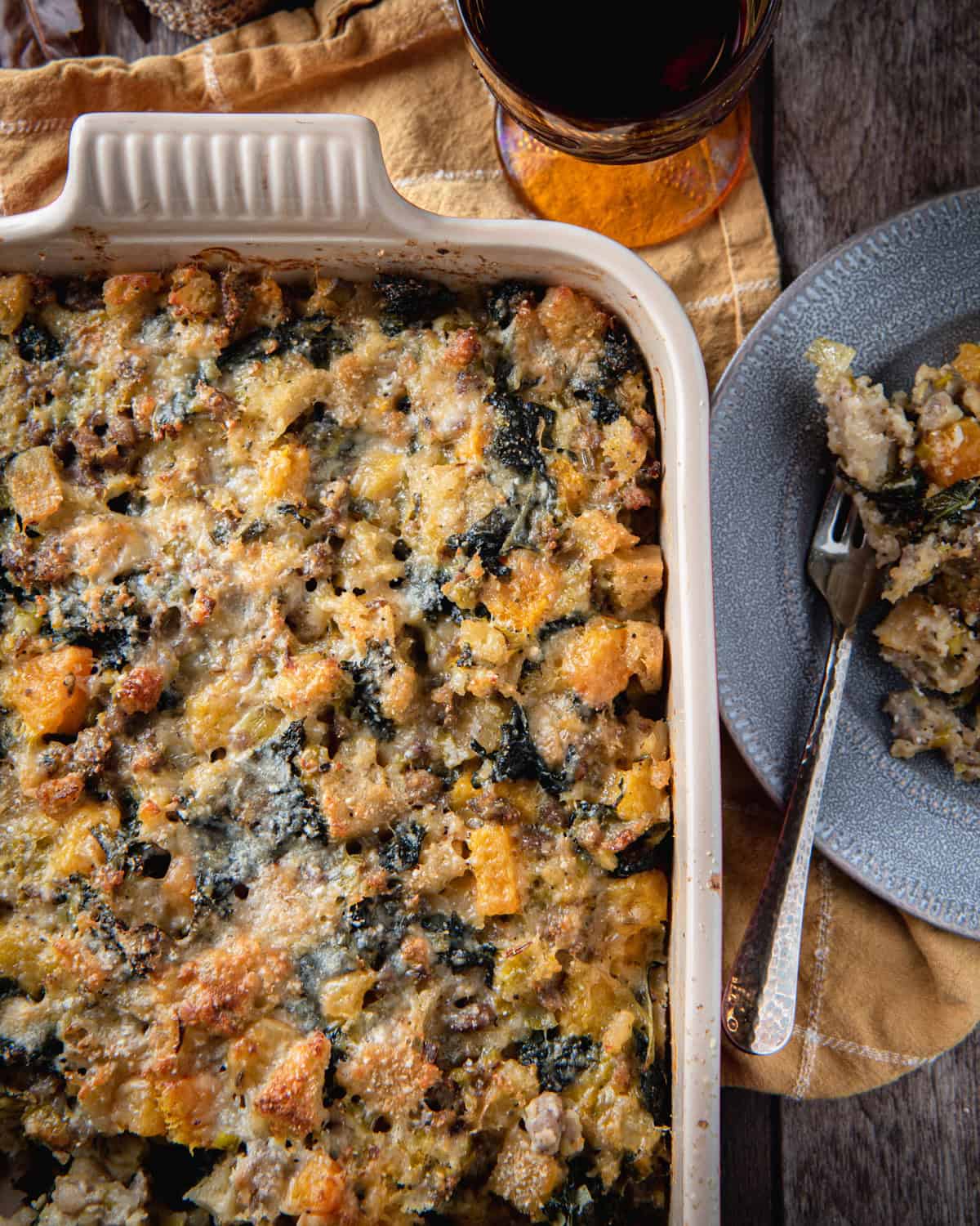 Italian Sausage Kale and Butternut Squash Stuffing