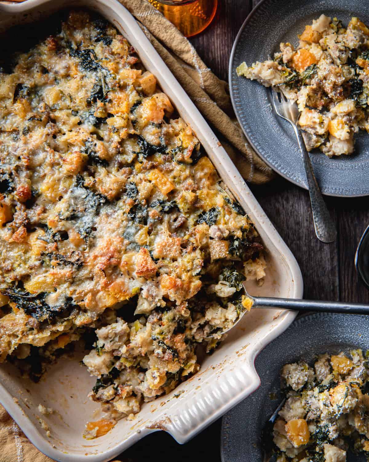 Italian Sausage Kale and Butternut Squash Stuffing