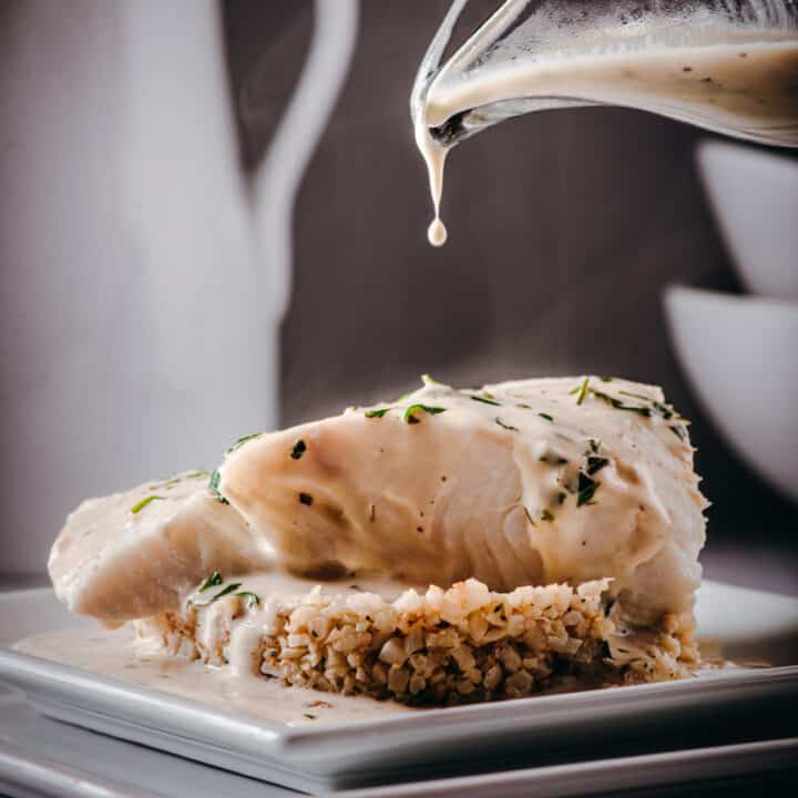 Poached Halibut with Tarragon Cream Sauce Cooking With Wine Blog