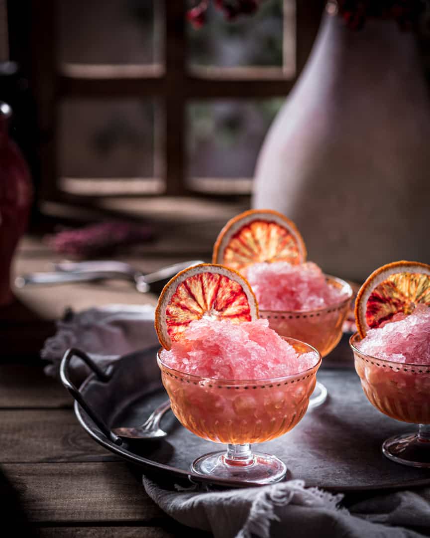 Blood Orange Elderflower Granita
