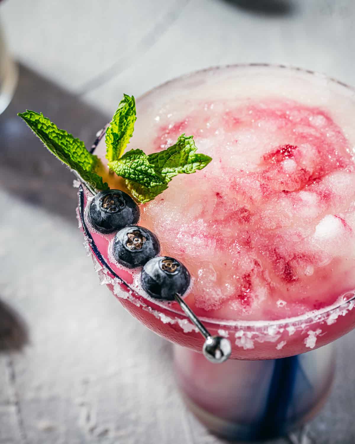 Blueberry Ginger Mint Frozen Margaritas