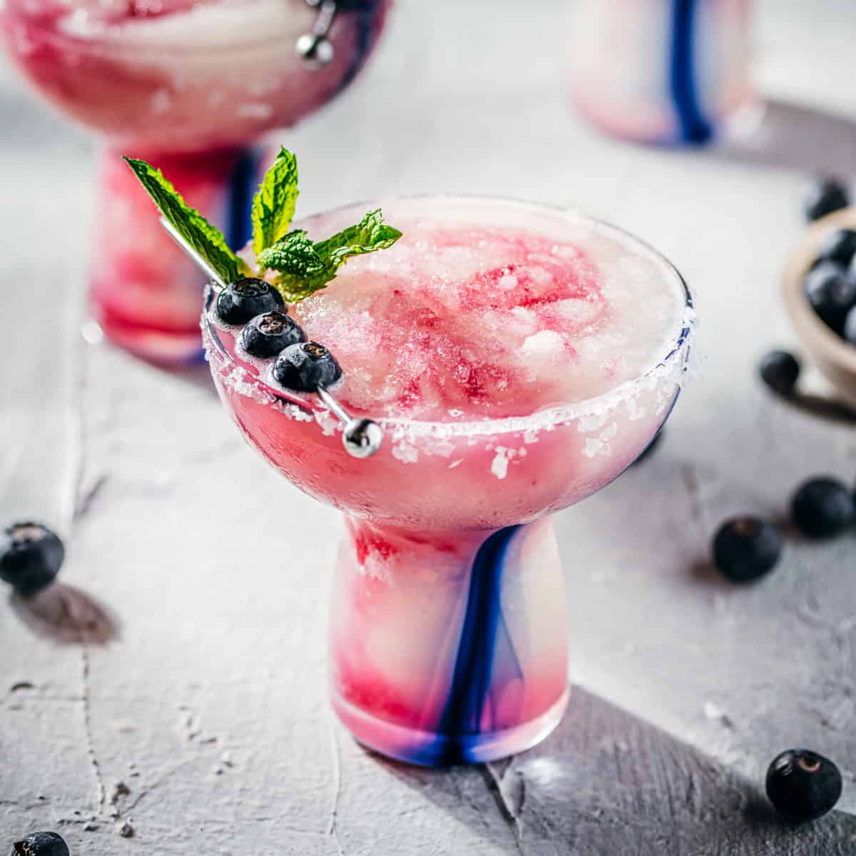 Blueberry Ginger Mint Frozen Margaritas