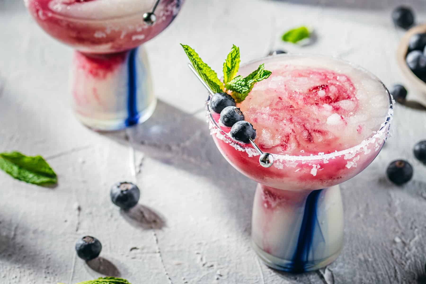 Blueberry Ginger Mint Frozen Margaritas