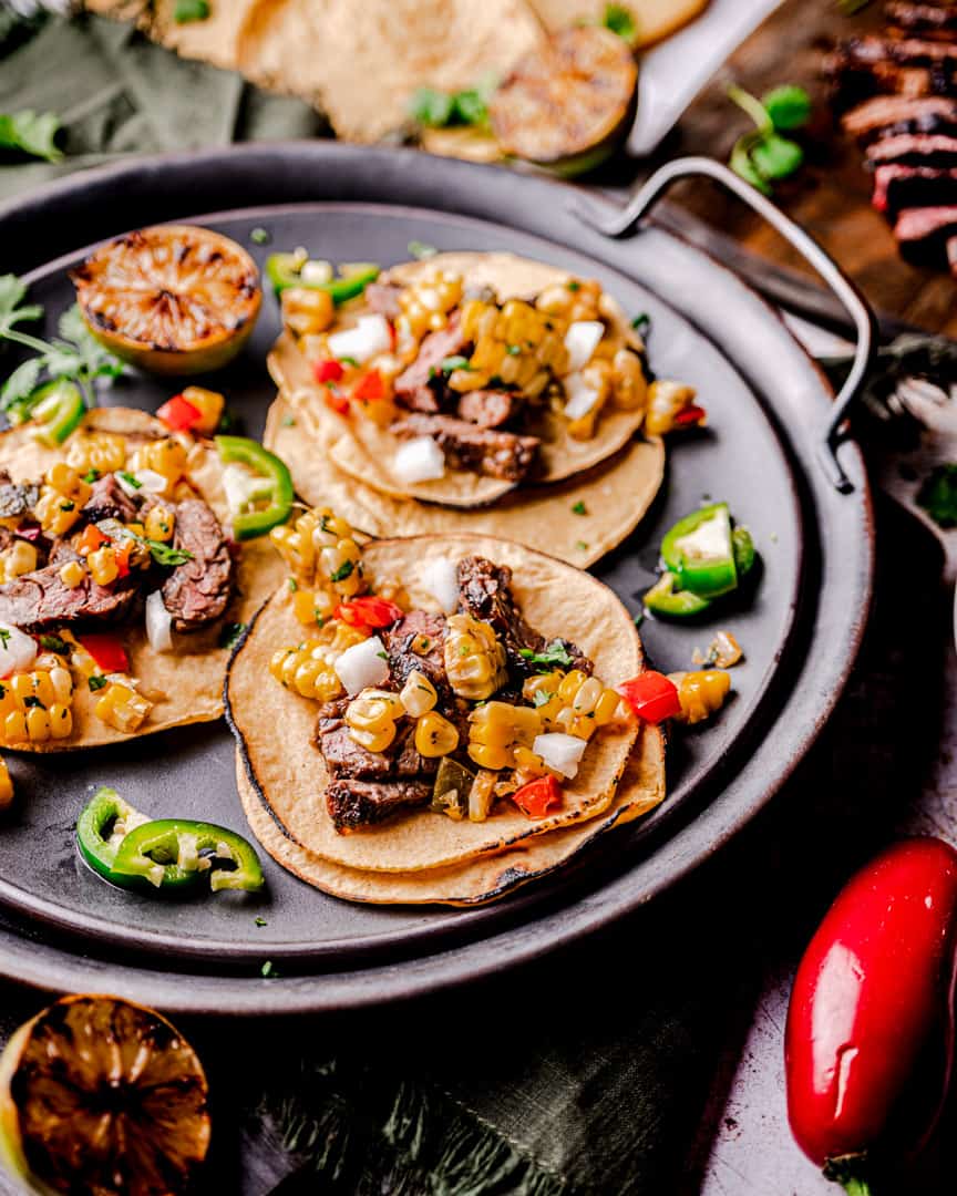 Marinated Skirt Steak Street Tacos