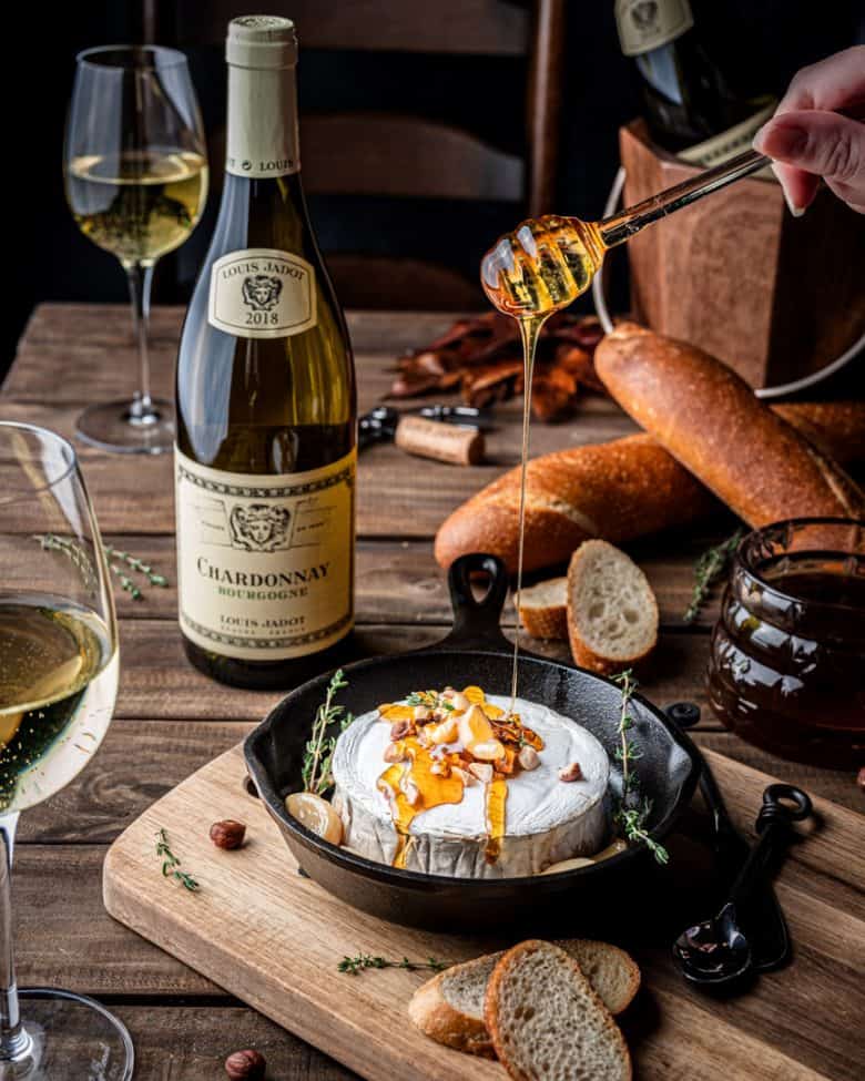 Hazelnut Honey Garlic Baked Brie - Cooking With Wine Blog