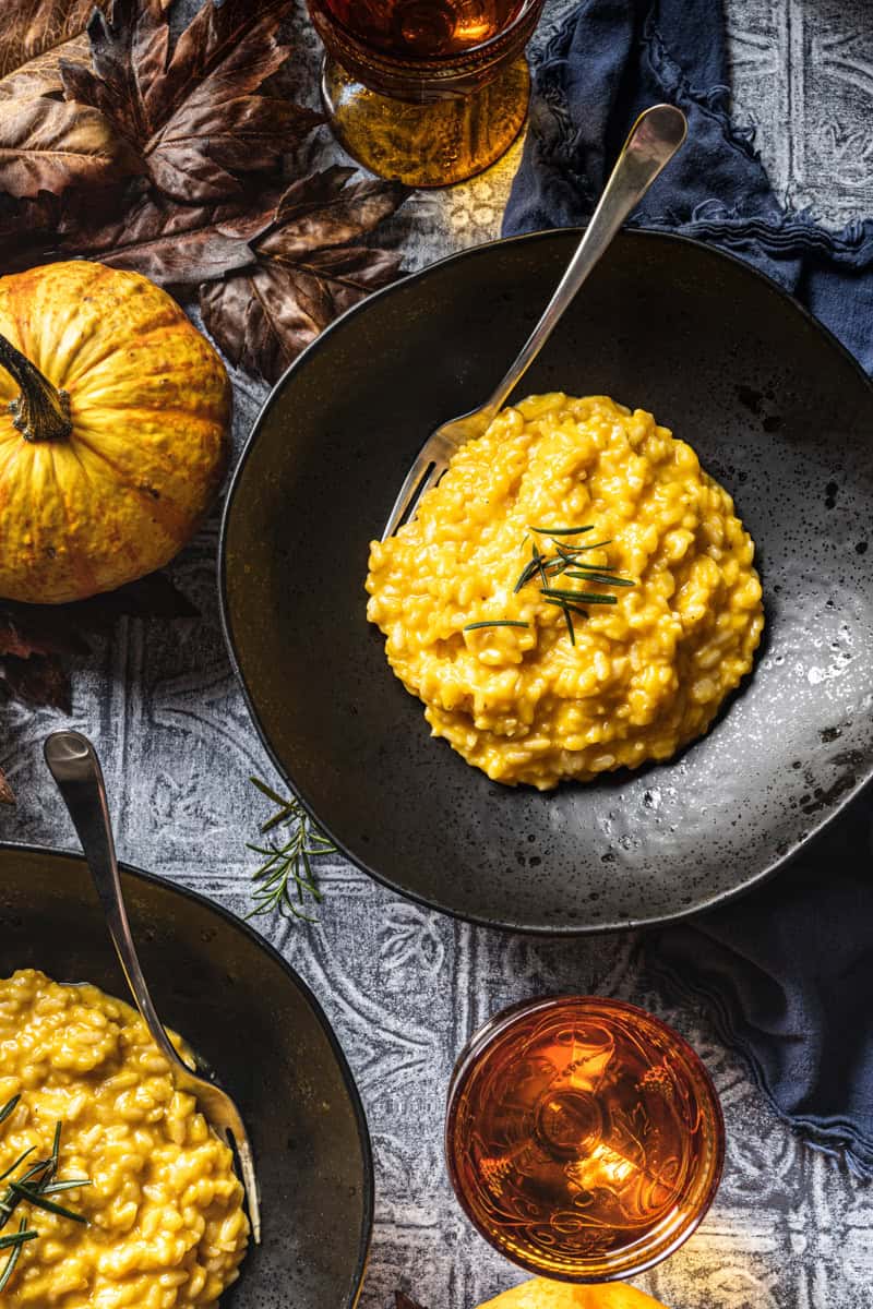 Pumpkin Rosemary Risotto with Taleggio Cheese - Cooking With Wine Blog