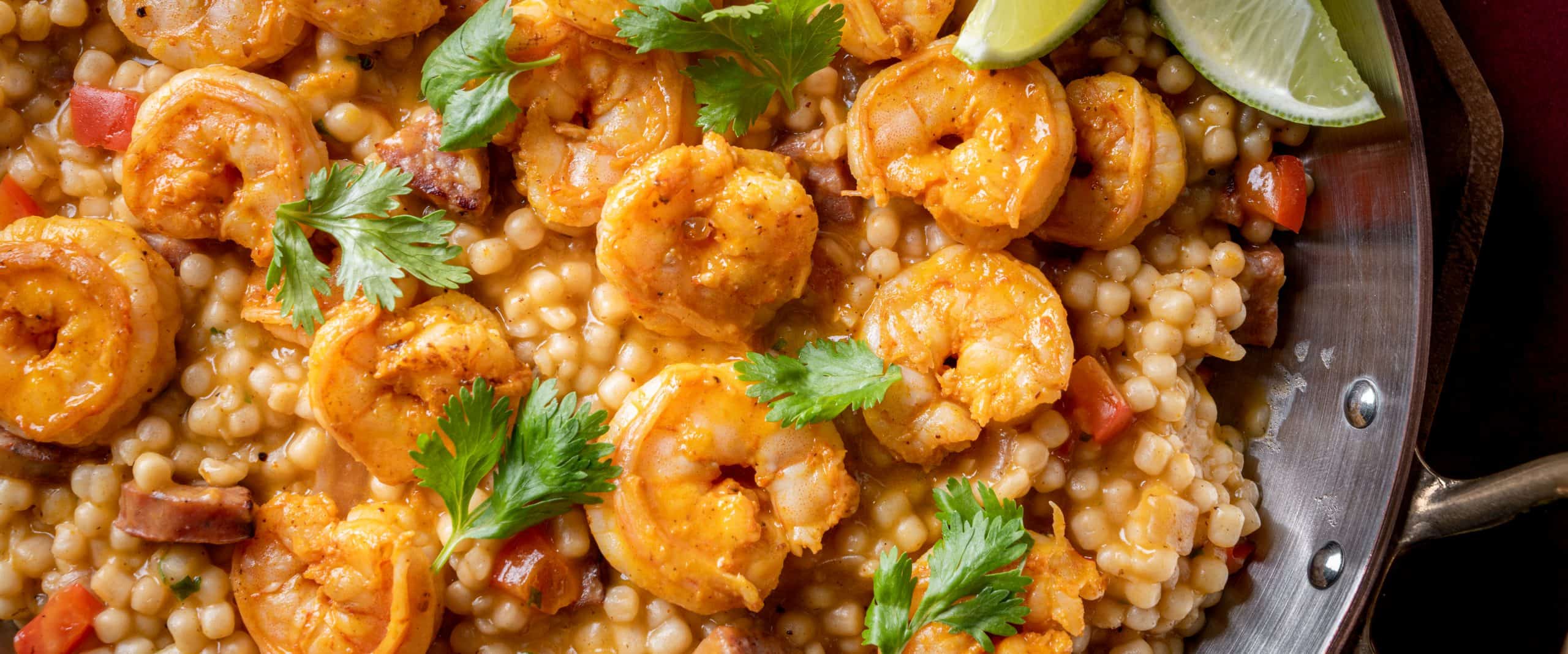 Achiote Marinated Shrimp and Couscous