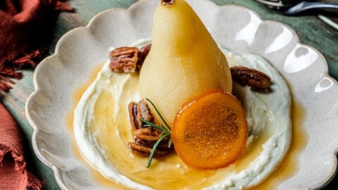 champagne pear salad dressing Roasted Pear Winter Salad with Champagne Vinaigrette