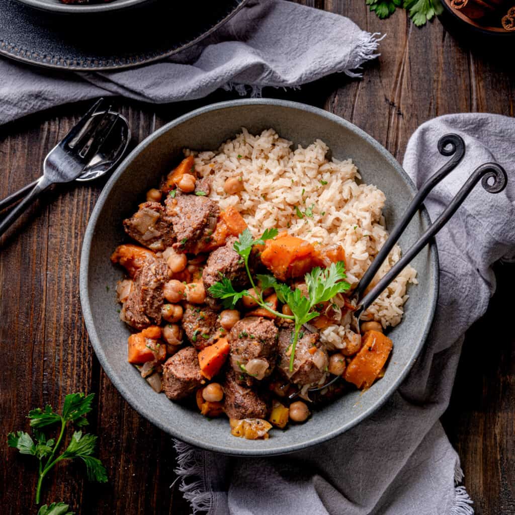 Stew Pork Rice Stewed Spiced Pork with Cinnamon Rice - Cooking With Wine Blog