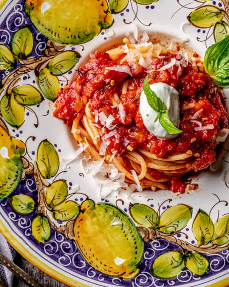 Pasta al Sugo di Pomodoro with Whipped Basil Ricotta - Cooking With ...