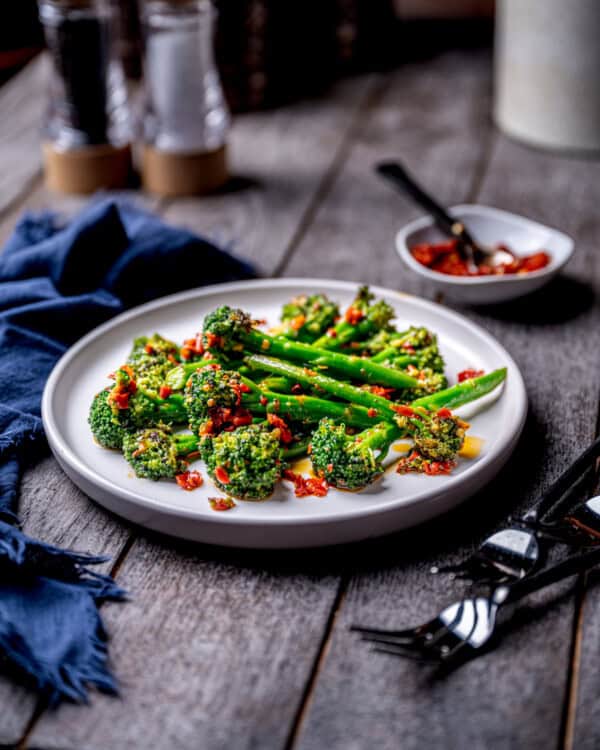 Spicy Charred Calabrian Chili Broccolini - Cooking With Wine Blog