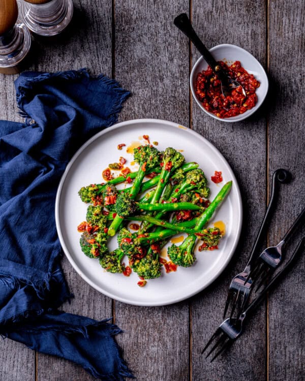 Spicy Charred Calabrian Chili Broccolini - Cooking With Wine Blog