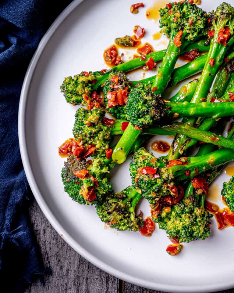 Spicy Charred Calabrian Chili Broccolini - Cooking With Wine Blog