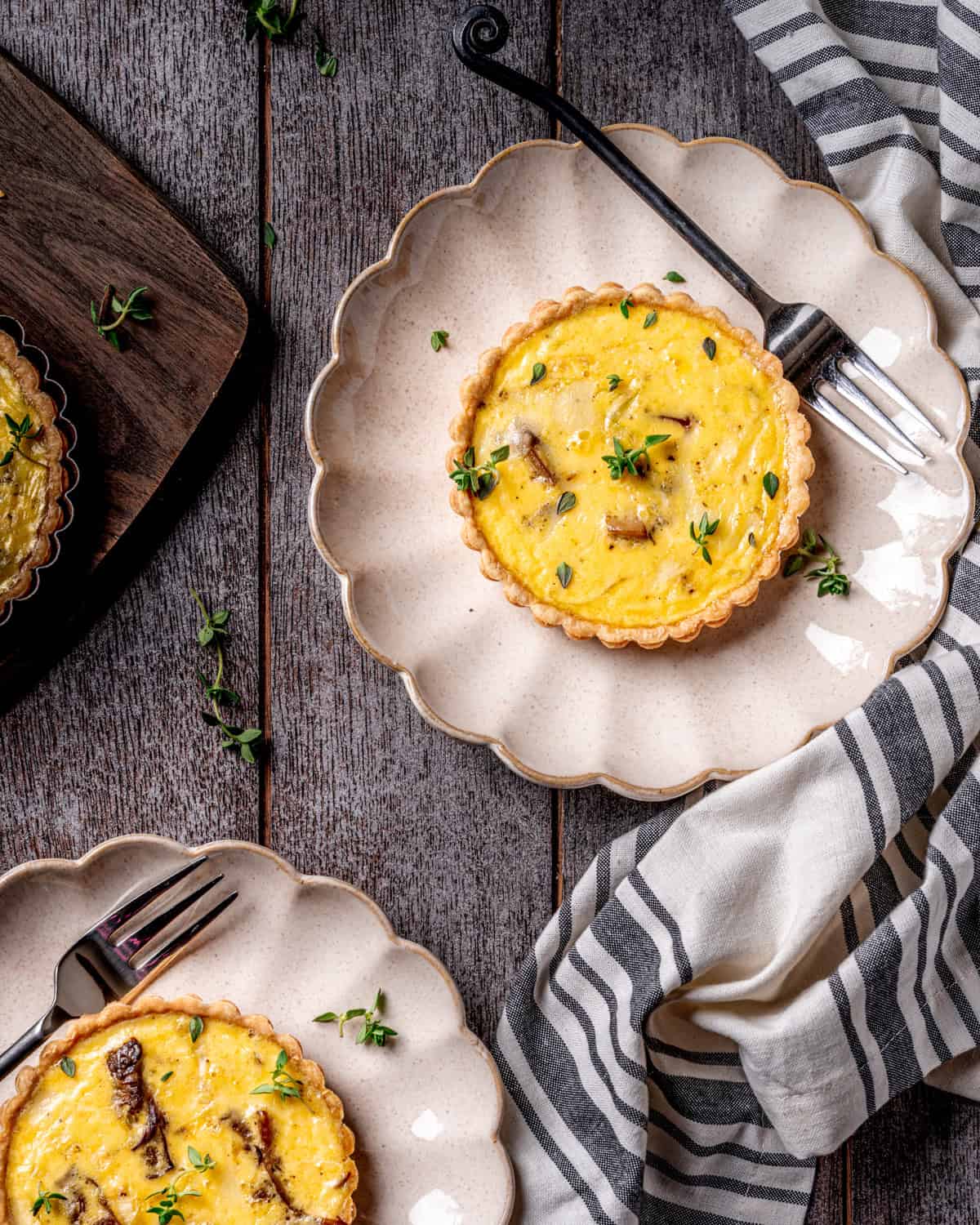 Mushroom Leek and Gruyere Mini Quiche