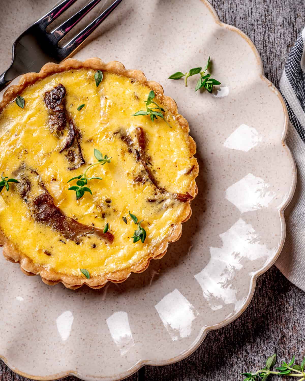 Mushroom Leek and Gruyere Mini Quiche