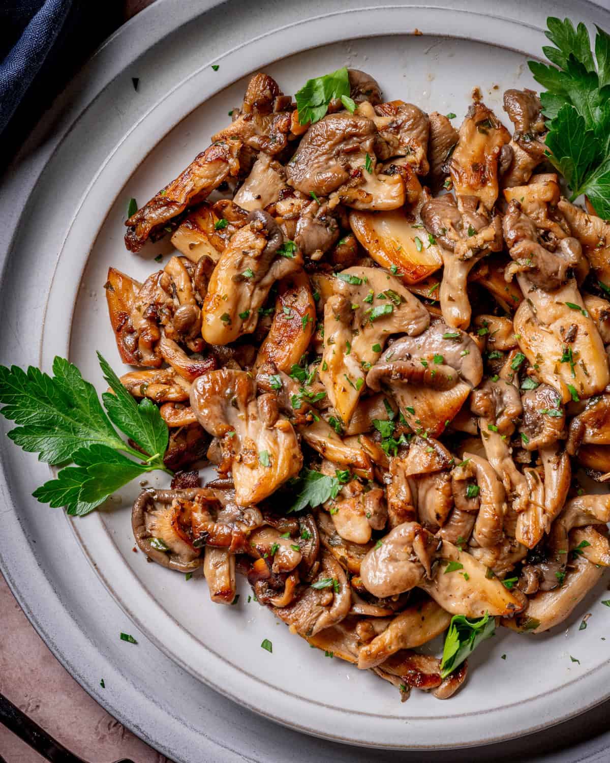 White Wine Garlic Butter Sautéed Oyster Mushrooms