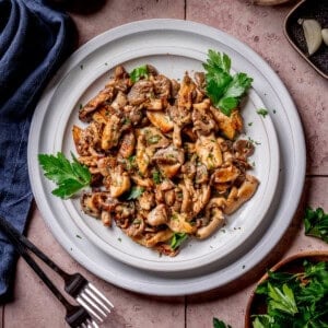 White Wine Garlic Butter Sautéed Oyster Mushrooms