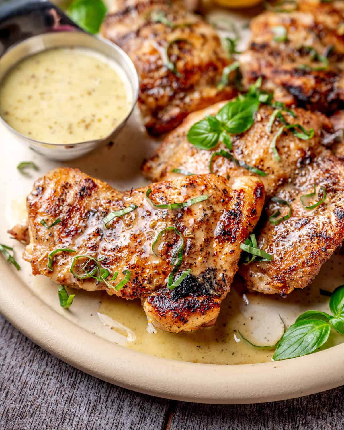 Italian Herb Grilled Chicken Thighs with lemon Vinaigrette