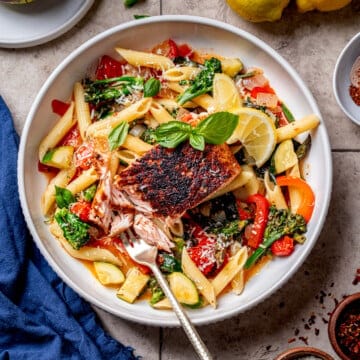 Blackened Salmon Penne Primavera