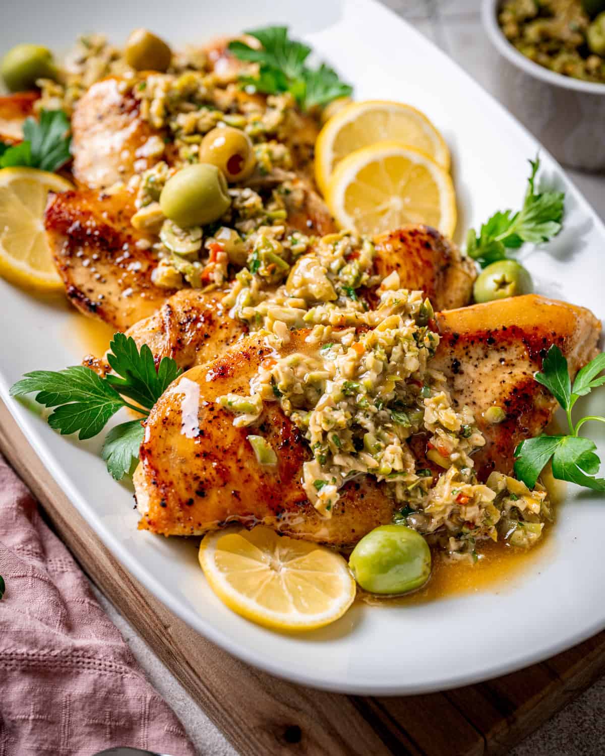 Martini Chicken with Homemade Olive Tapenade