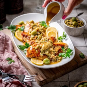 Martini Chicken with Homemade Green Olive Tapenade