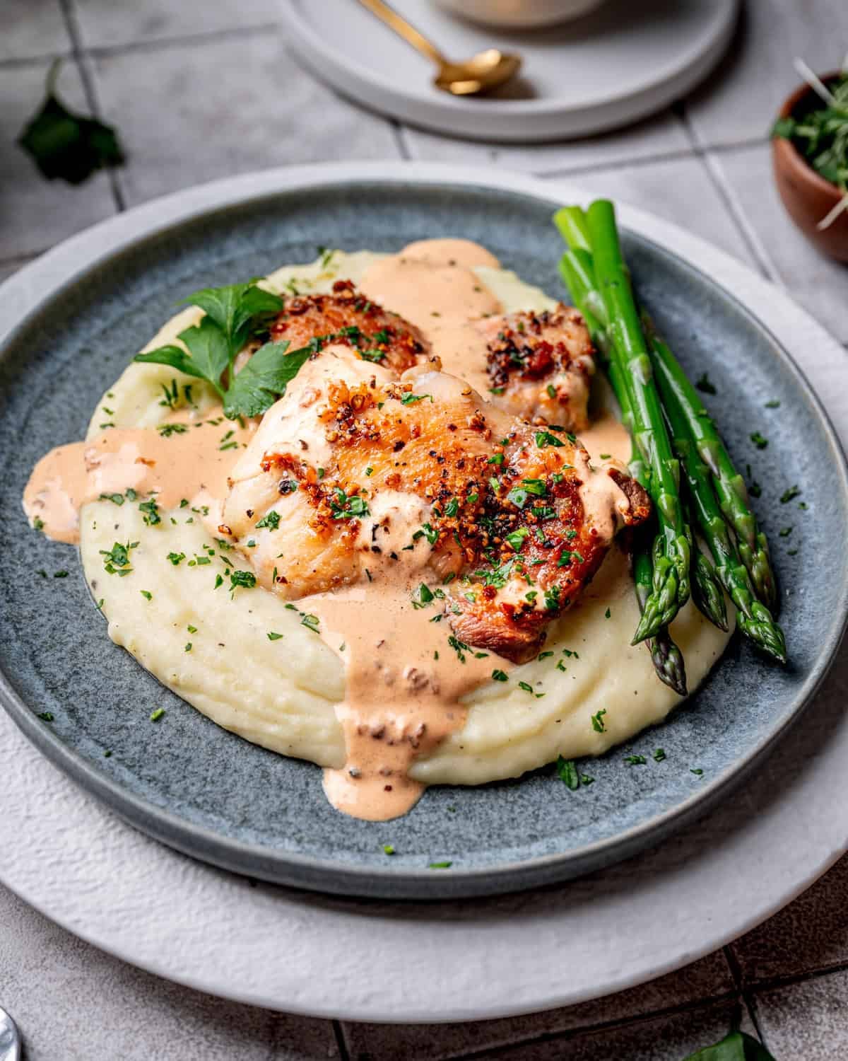 Weeknight Chicken au Poivre in Brandy Peppercorn Cream Sauce