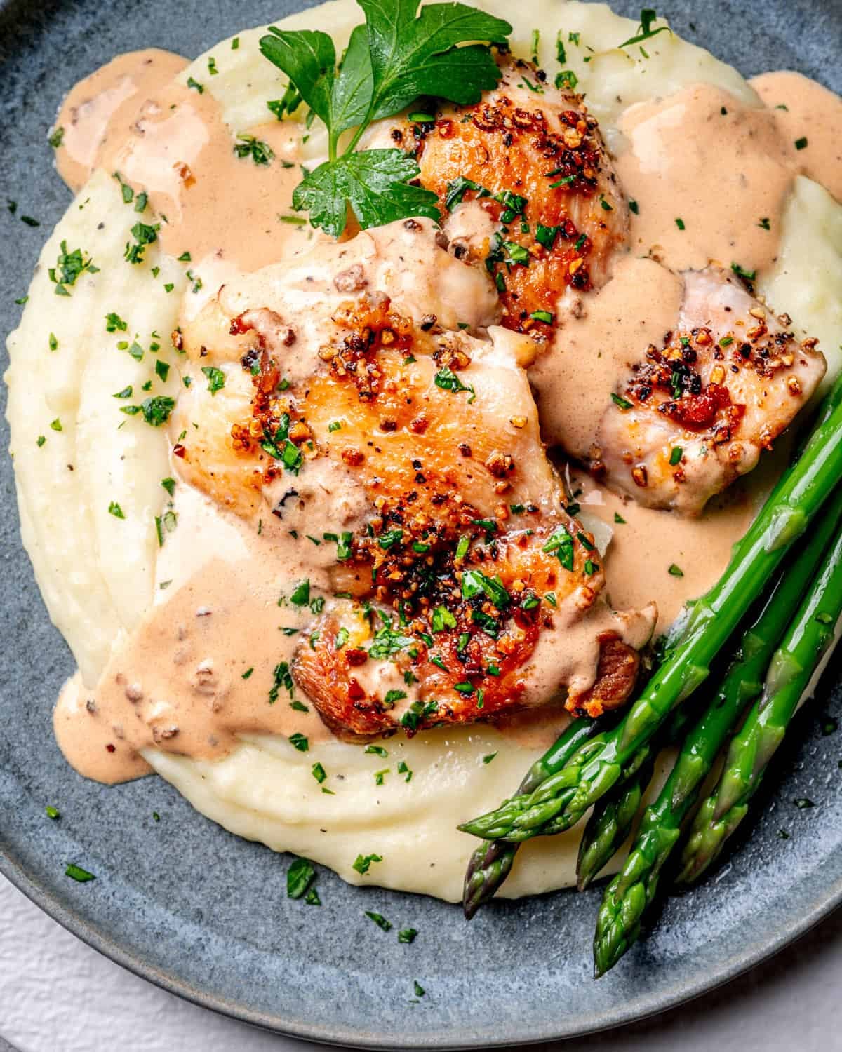 Weeknight Chicken au Poivre in Brandy Peppercorn Cream Sauce