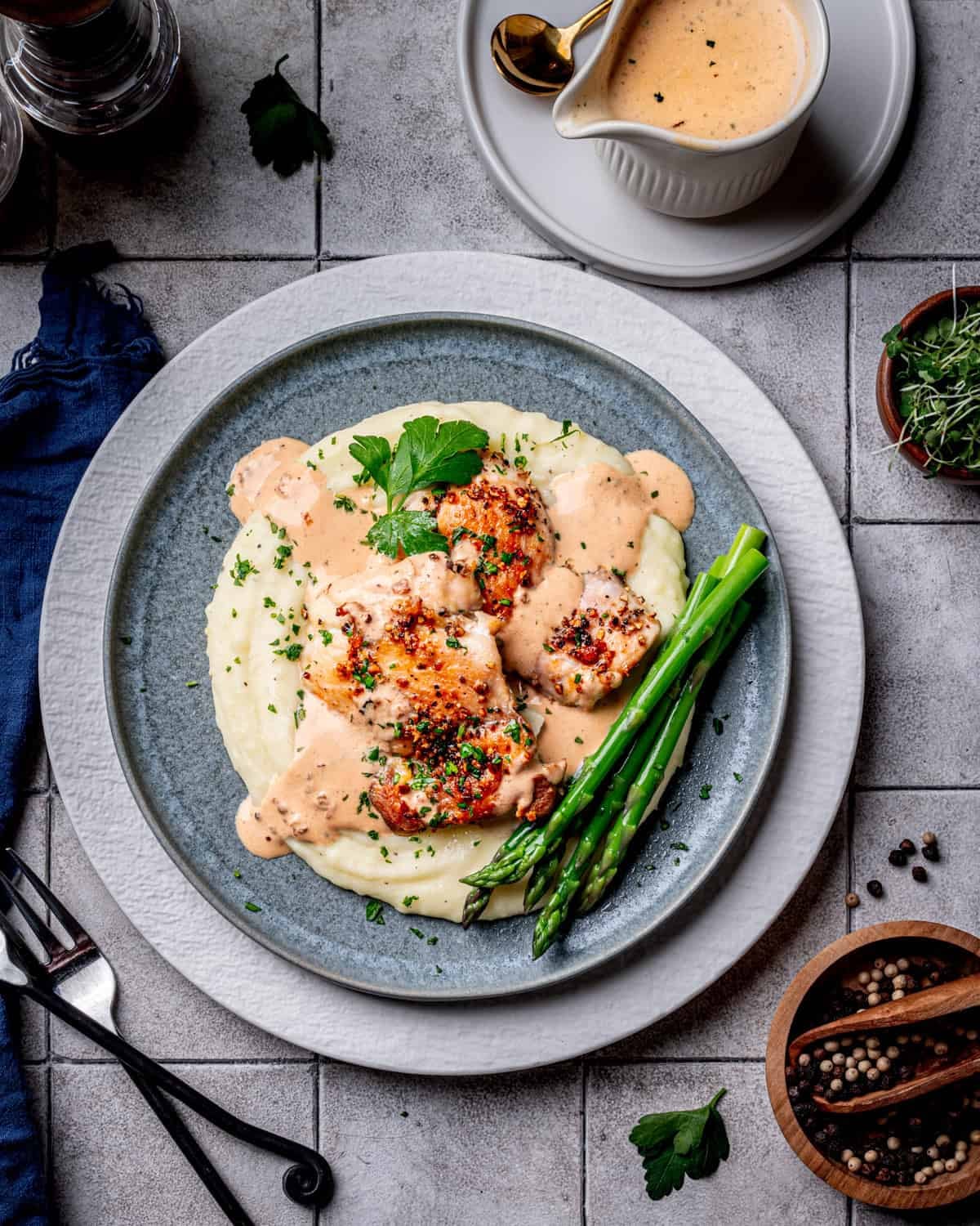 Weeknight Chicken au Poivre in Brandy Peppercorn Cream Sauce
