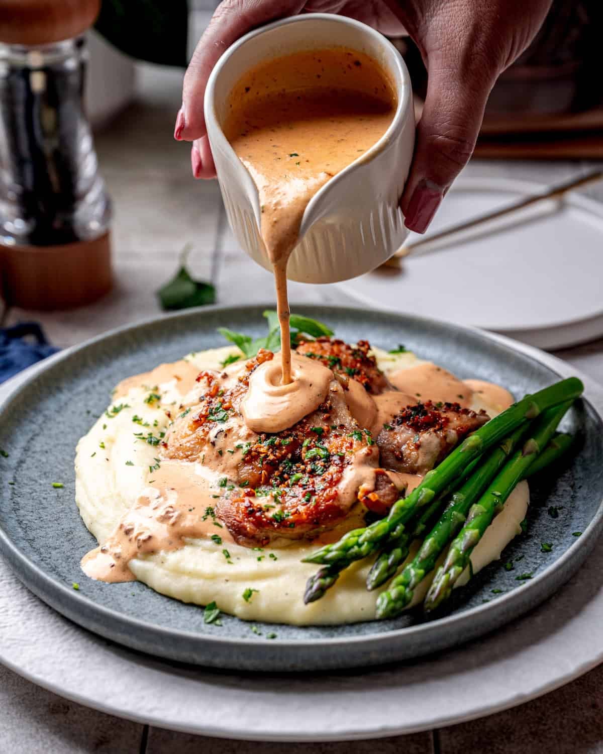 Weeknight Chicken au Poivre in Brandy Peppercorn Cream Sauce