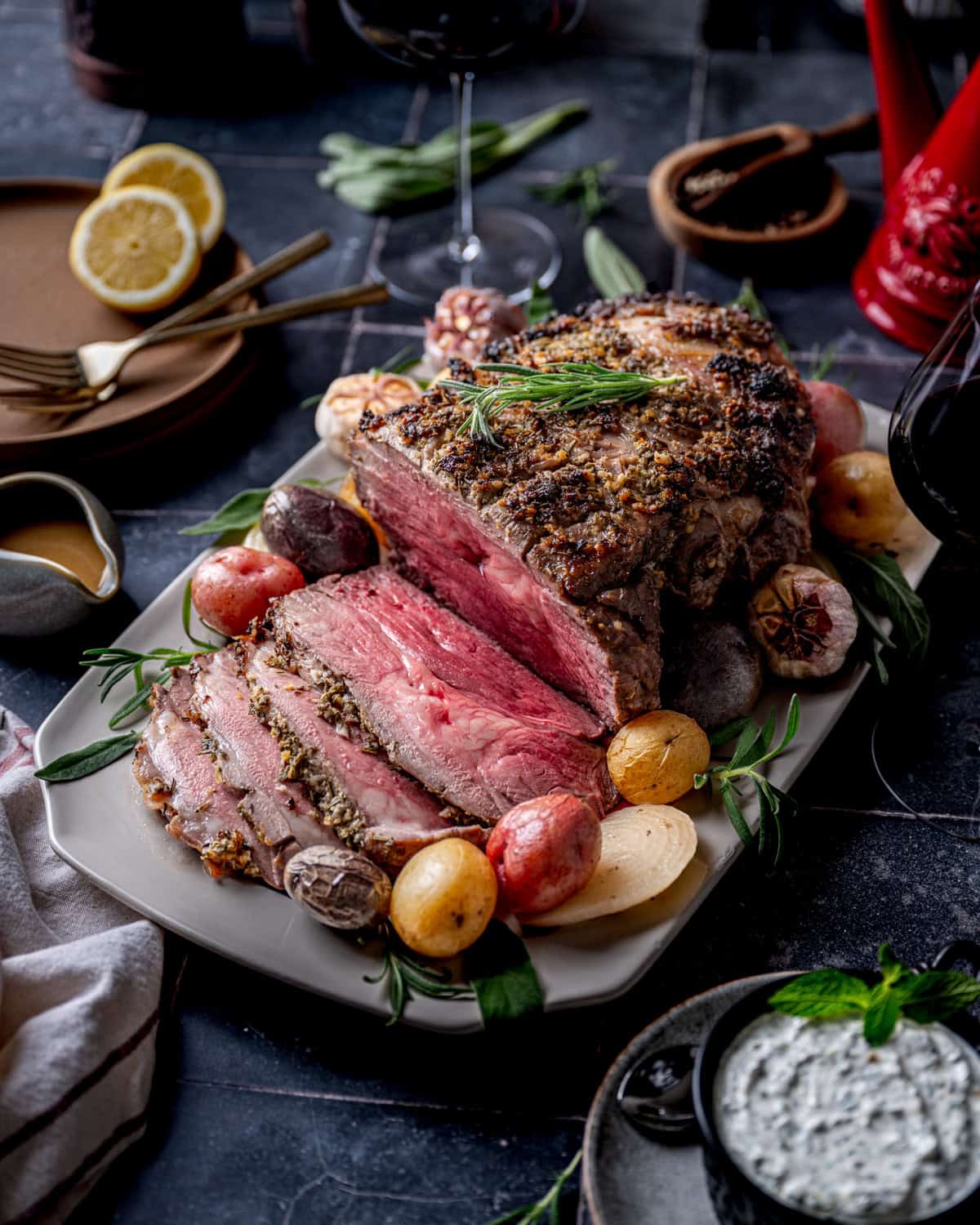 Slow-Roasted Boneless Italian Leg of Lamb with Potatoes