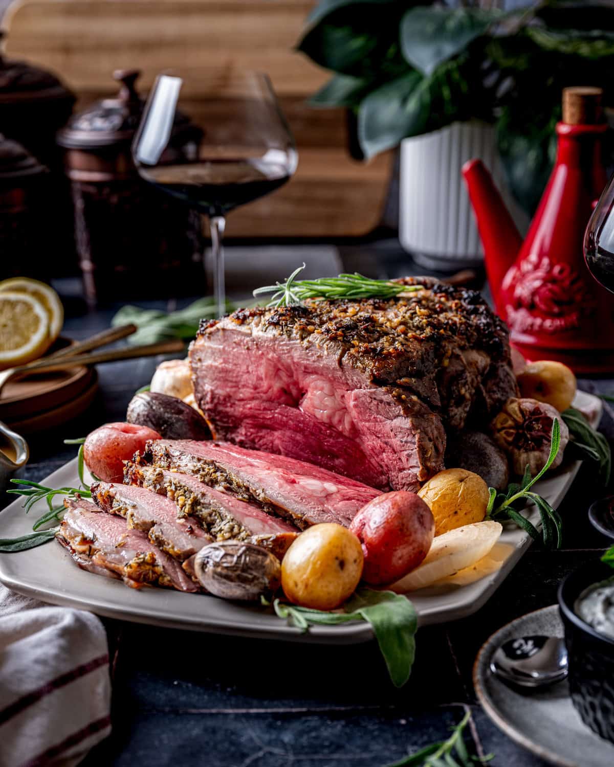 Slow-Roasted Boneless Italian Leg of Lamb with Potatoes