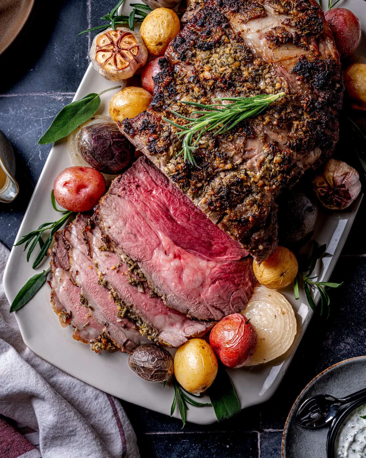 Slow-Roasted Boneless Italian Leg of Lamb with Potatoes