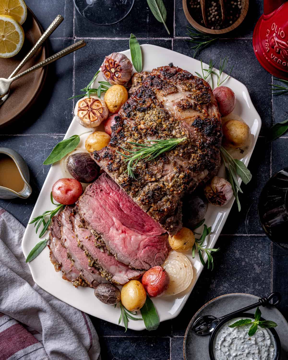 Slow-Roasted Boneless Italian Leg of Lamb with Potatoes