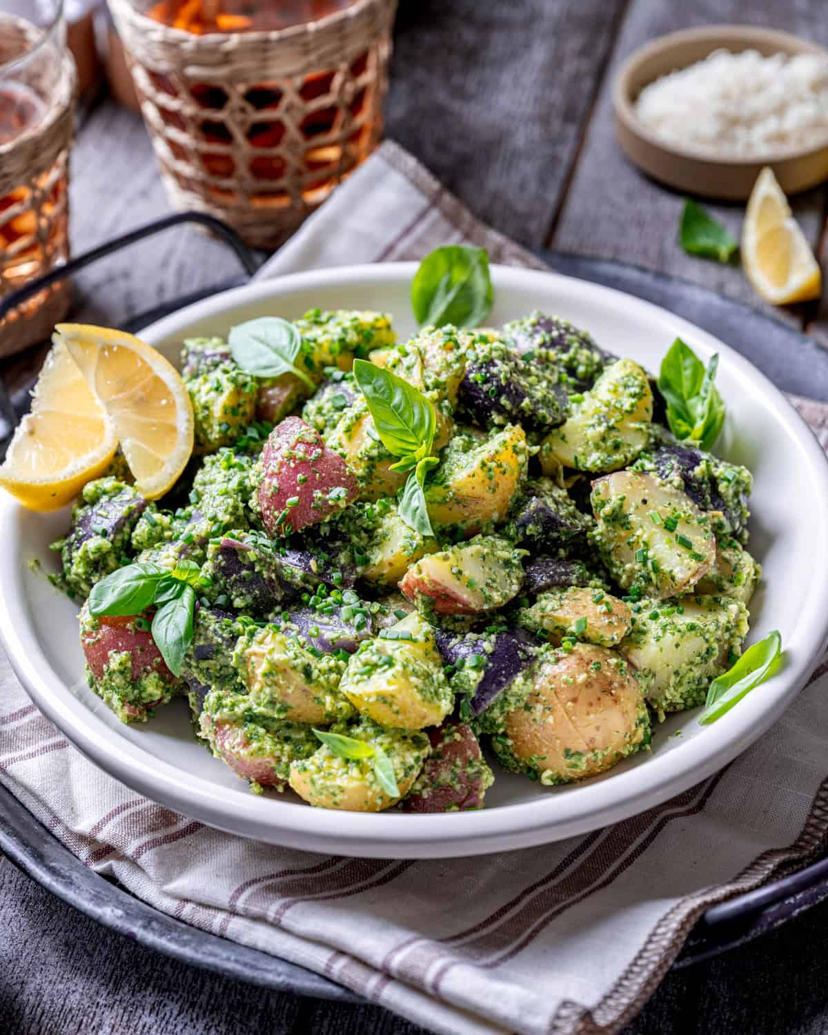Lemony Basil Pesto Potato Salad (Easy Summer Side)