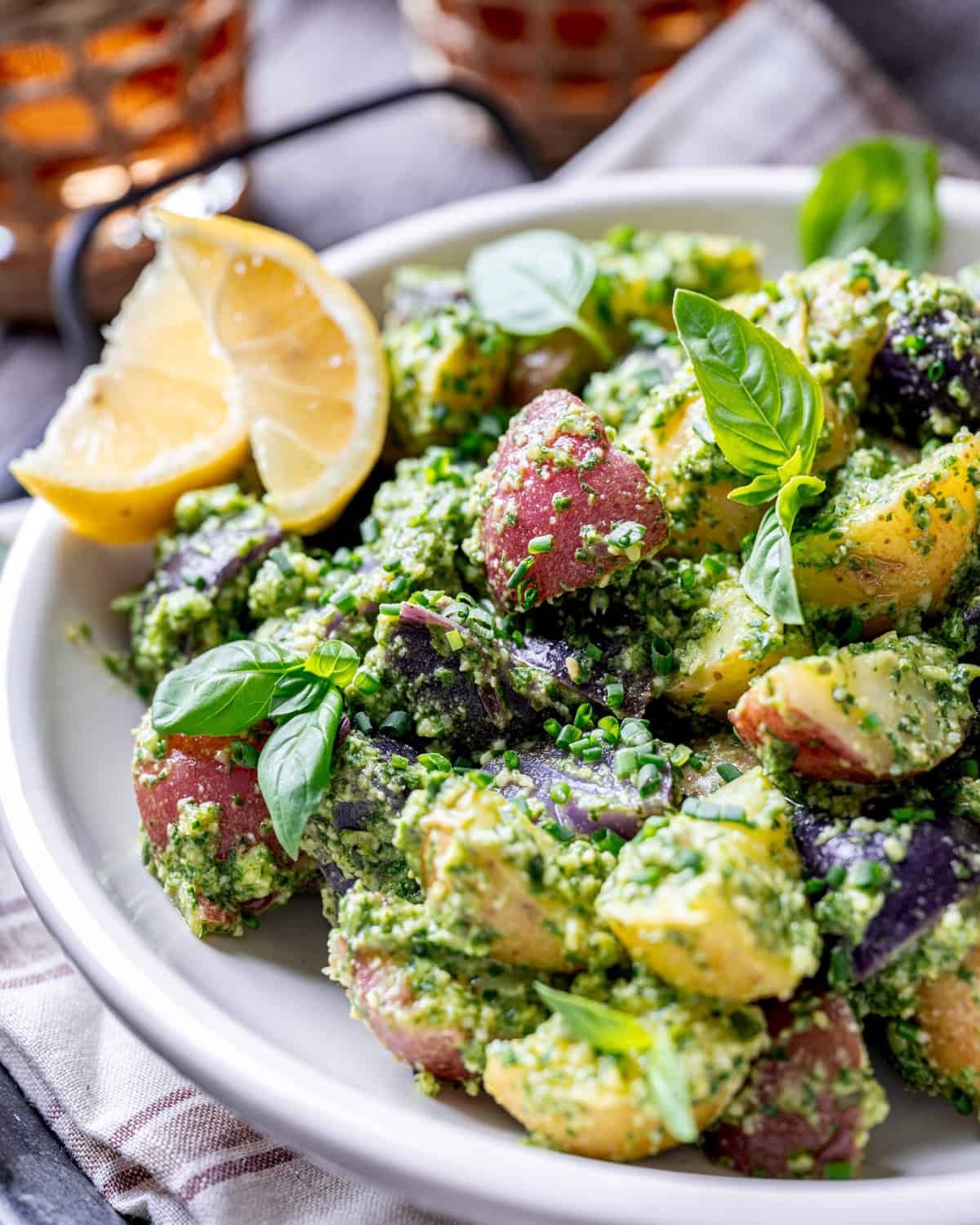 Lemony Basil Pesto Potato Salad (Easy Summer Side)