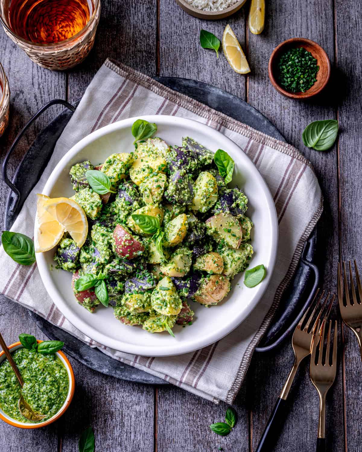 Lemony Basil Pesto Potato Salad (Easy Summer Side)
