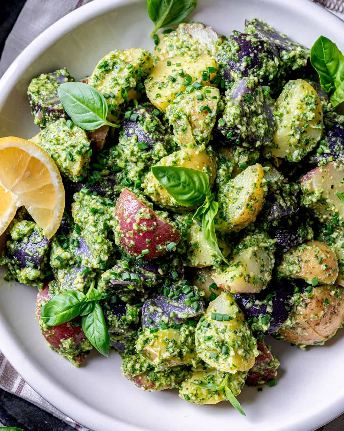 Lemony Basil Pesto Potato Salad (Easy Summer Side)