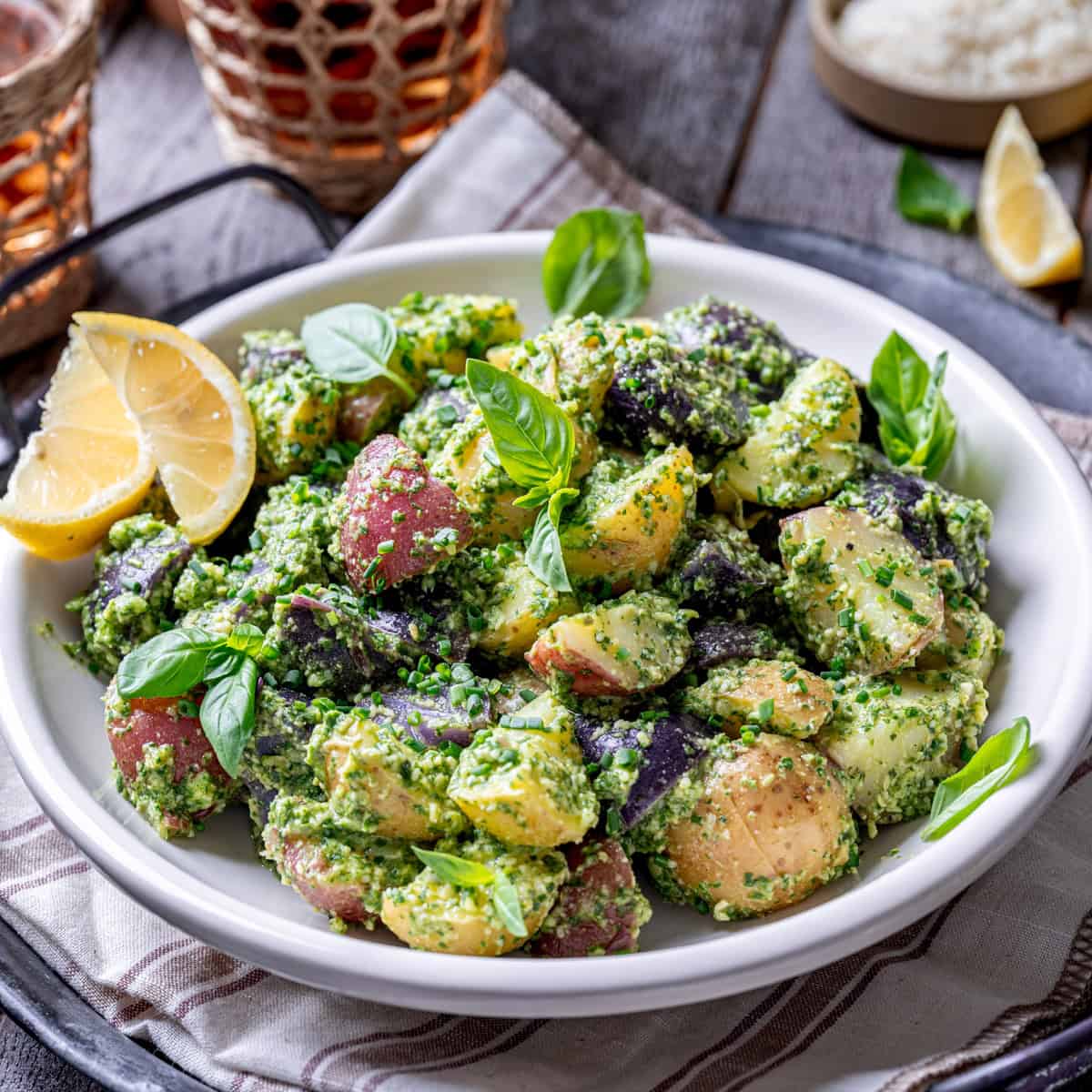 Lemony Basil Pesto Potato Salad (Easy Summer Side)