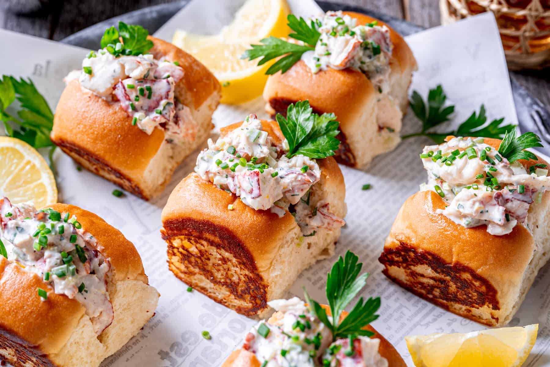 Mini New England Lobster Rolls with Jalapeño Dressing